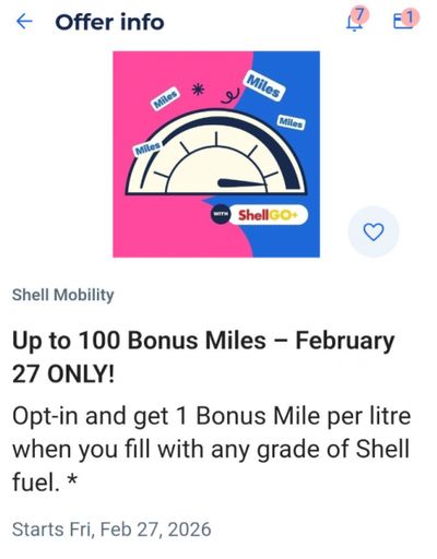Air Miles Canada Offers: Get up to 100 Bonus Miles When You Fill With Shell Fuel February 27th Only