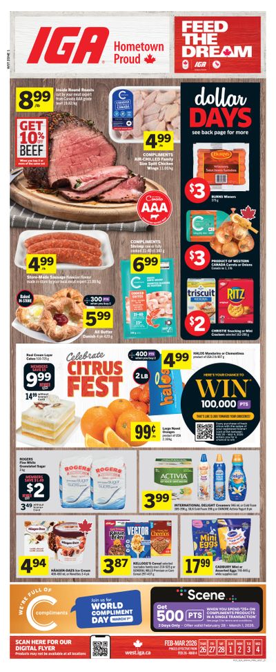 IGA (MB, SK, ON) Flyer February 26 to March 4