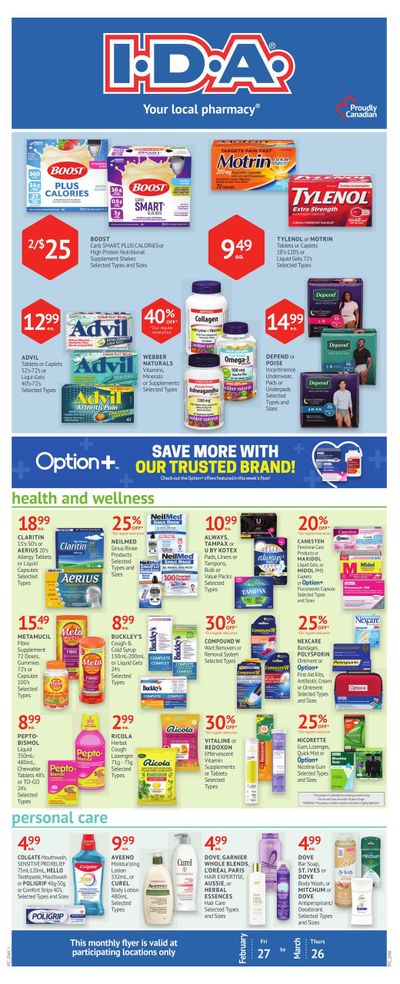I.D.A. Pharmacy Monthly Flyer February 27 to March 26