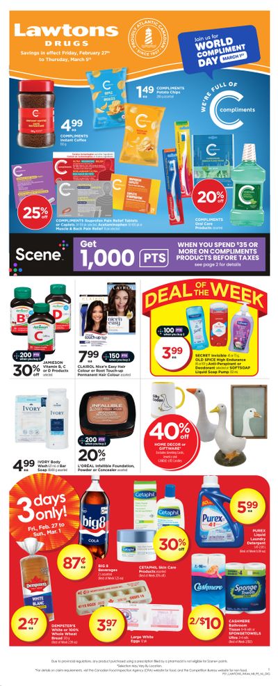 Lawtons Drugs (NB, NL, PE) Flyer February 27 to March 5