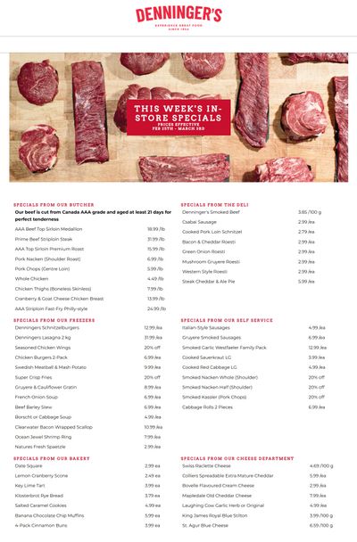Denninger's Weekly Specials February 25 to March 3