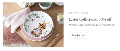 Villeroy & Boch Canada: Sitewide Sale up to 50% off + 50% off Easter Collections