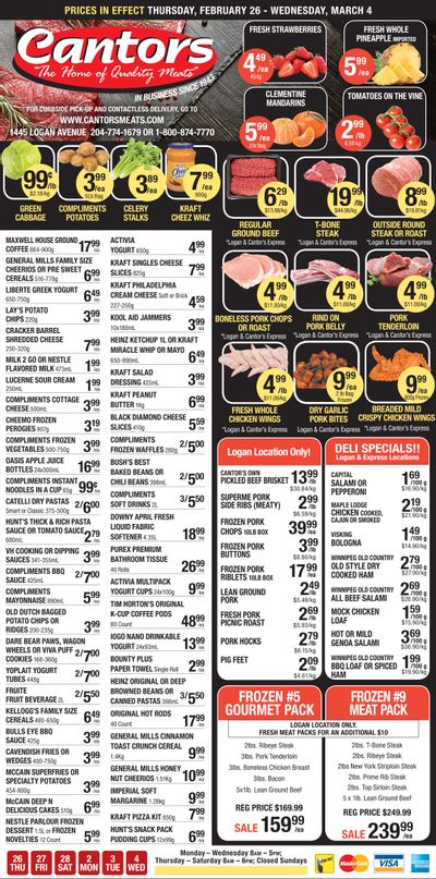 Cantor's Meats Flyer February 26 to March 4