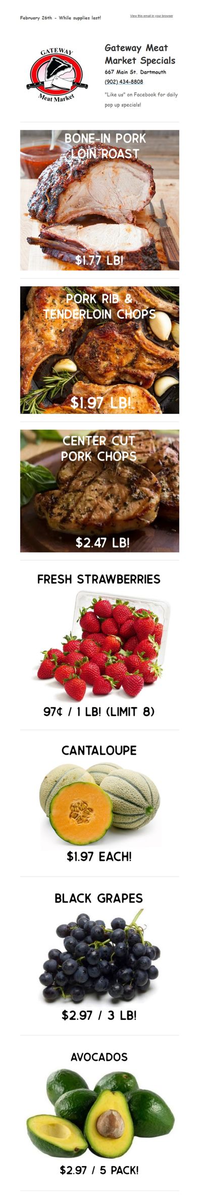 Gateway Meat Market Flyer February 26 to March 4