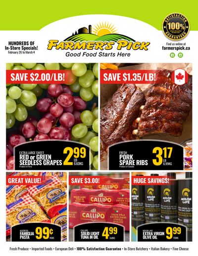 Farmer's Pick Flyer February 26 to March 4