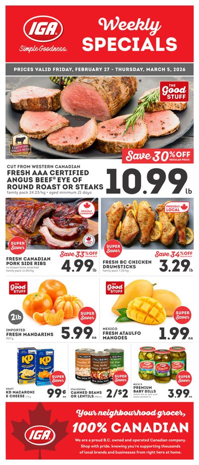 IGA Stores of BC Flyer February 27 to March 5
