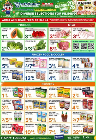 88 Supermarket Flyer February 26 to March 4