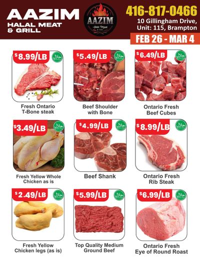 Aazim Halal Meat & Grill Flyer February 26 to March 4