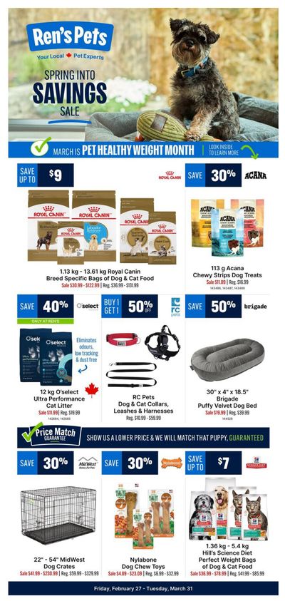 Ren's Pets Flyer February 27 to March 31