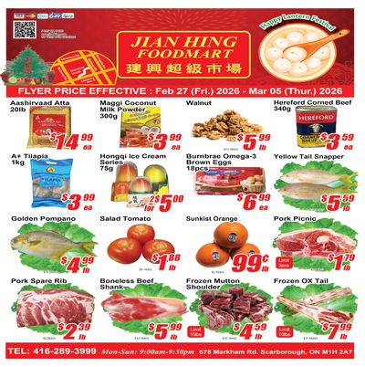 Jian Hing Foodmart (Scarborough) Flyer February 27 to March 5