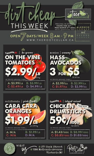 The Root Cellar Flyer February 26 to March 4