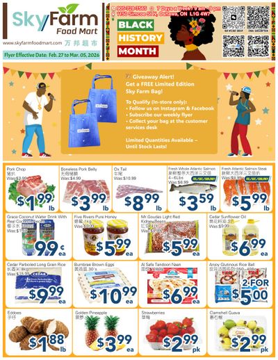 SkyFarm Food Mart Flyer February 27 to March 5