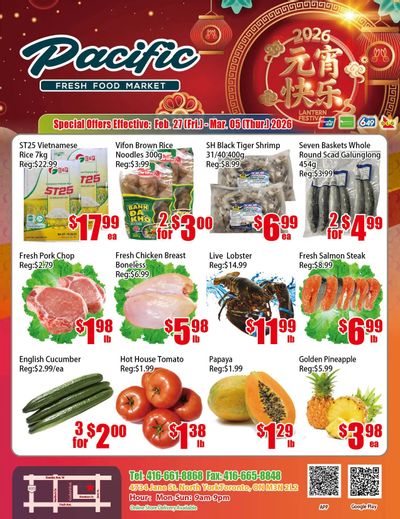 Pacific Fresh Food Market (North York) Flyer February 27 to March 5