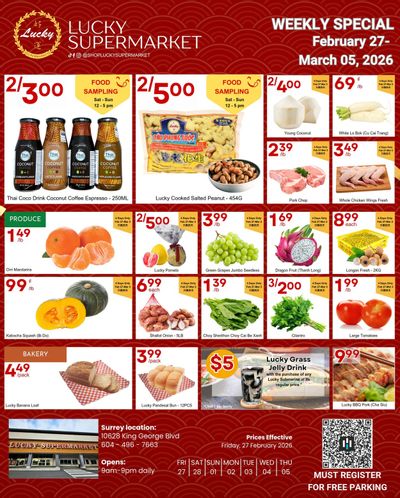 Lucky Supermarket (Surrey) Flyer February 27 to March 5