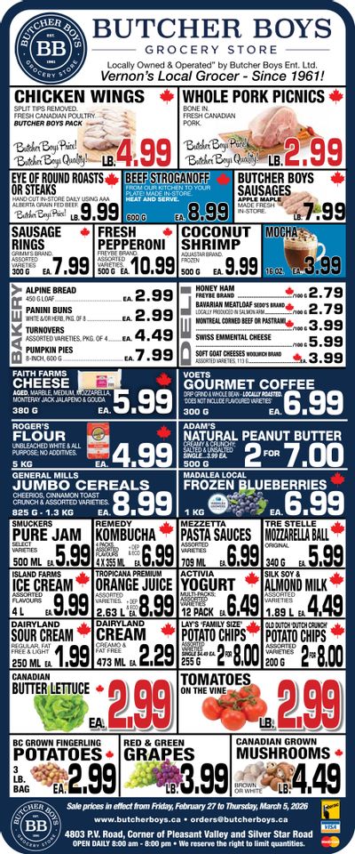 Butcher Boys Grocery Store Flyer February 27 to March 5