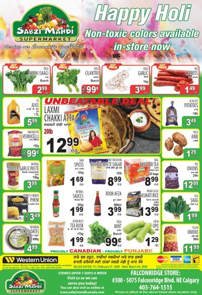 Sabzi Mandi Supermarket (Calgary) Flyer February 27 to March 4