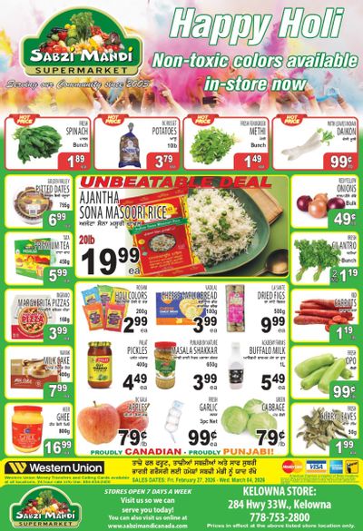 Sabzi Mandi Supermarket (Kelowna) Flyer February 27 to March 4