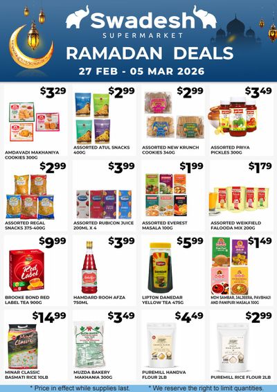 Swadesh Supermarket Flyer February 27 to March 5