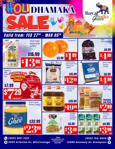 Royal India Grocers Flyer February 27 to March 5