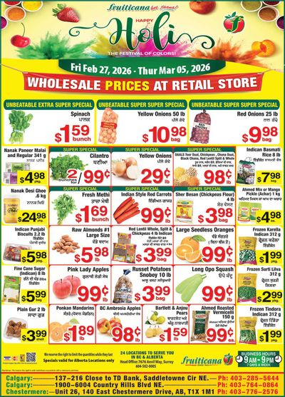 Fruiticana (Calgary) Flyer February 27 to March 5