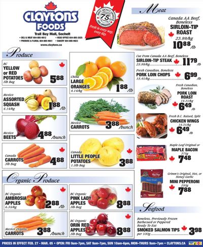 Claytons Heritage Market Flyer February 27 to March 5