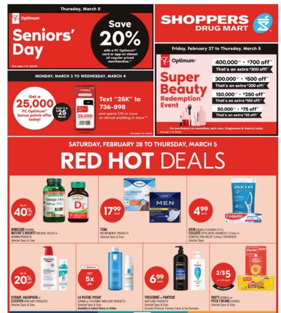 Shoppers Drug Mart Canada: 20x The PC Optimum Points + 2 Day Sale