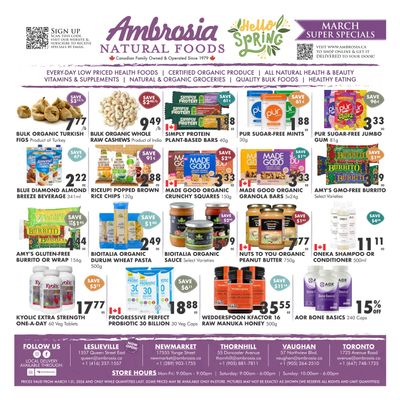 Ambrosia Natural Foods Flyer March 1 to 31