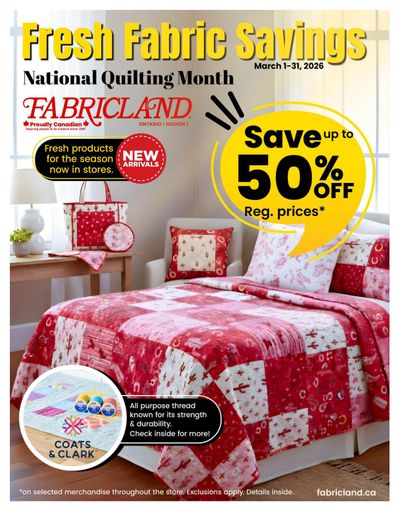 Fabricland (ON) Flyer March 1 to 31