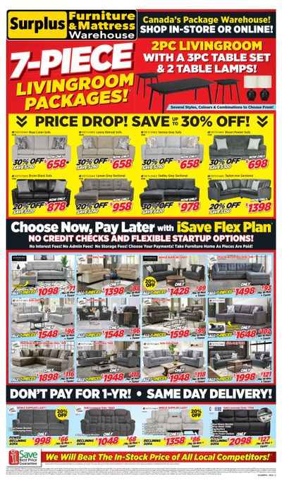 Surplus Furniture & Mattress Warehouse (St. John's, Corner Brook, Grand Falls Windsor) Flyer March 2 to 15