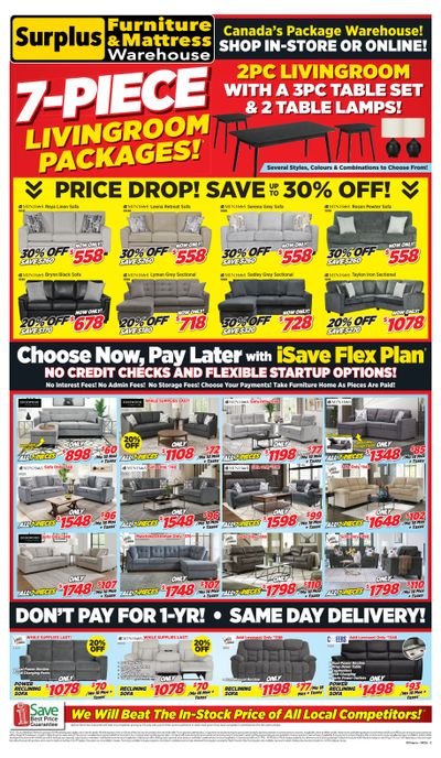 Surplus Furniture & Mattress Warehouse (S. ON) Flyer March 2 to 15