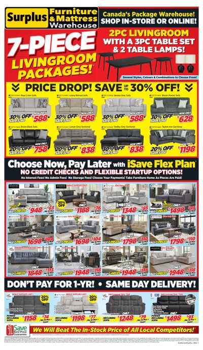 Surplus Furniture & Mattress Warehouse (Dartmouth, Charlottetown, Moncton, Saint John, Fredericton) Flyer March 2 to 15