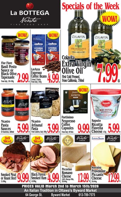 La Bottega Nicastro Fine Foods Flyer March 2 to 15