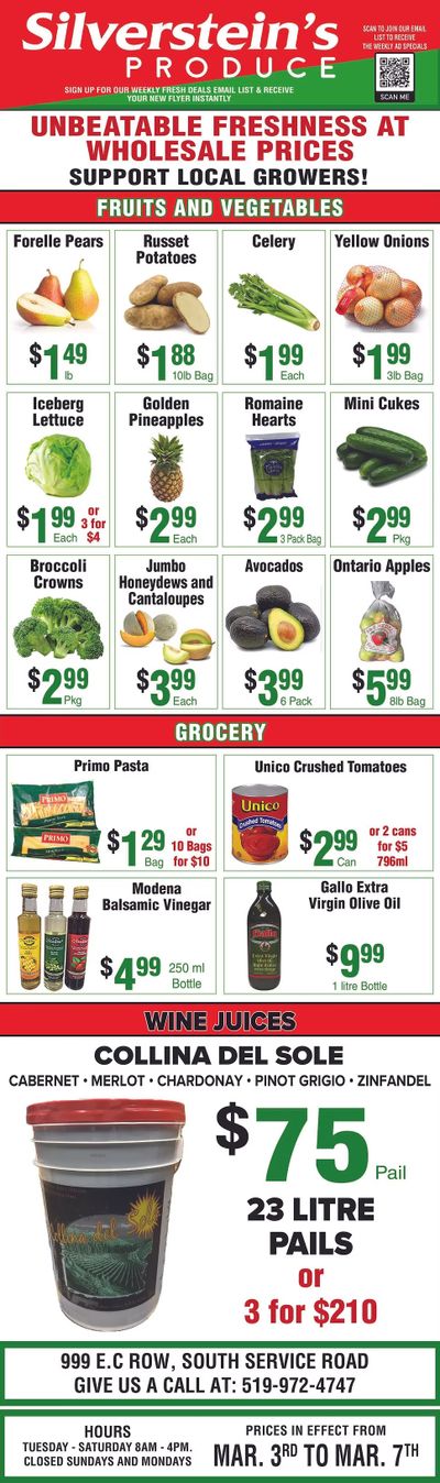 Silverstein's Produce Flyer March 3 to 7