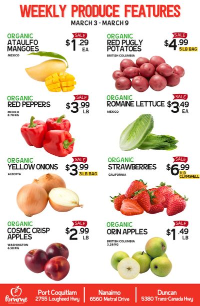 Pomme Natural Market Weekly Produce Flyer March 3 to 9