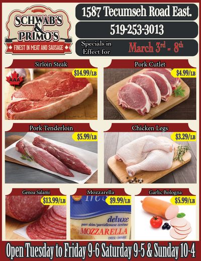 Schwab's & Primo's Flyer March 3 to 8