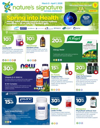 Nature's Signature Flyer March 5 to April 1