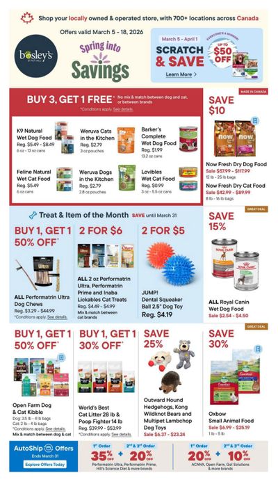 Bosley's by PetValu Flyer March 5 to 18