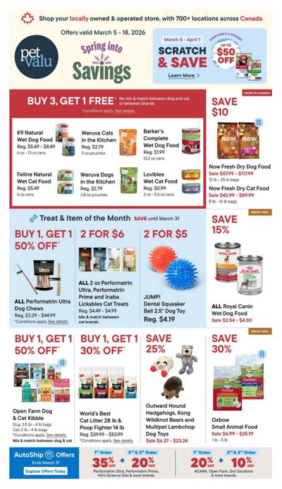 Pet Valu Flyer March 5 to 18
