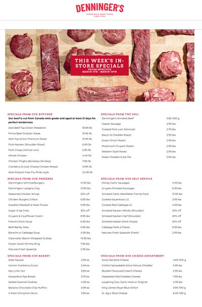 Denninger's Weekly Specials March 4 to 10