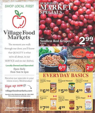 Village Food Markets Flyer March 4 to 10