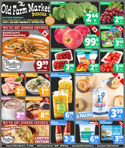 The Old Farm Market (Duncan) Flyer March 5 to 11