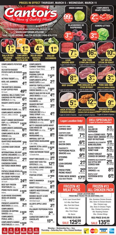 Cantor's Meats Flyer March 5 to 11