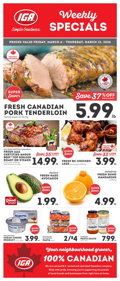 IGA Stores of BC Flyer March 6 to 12