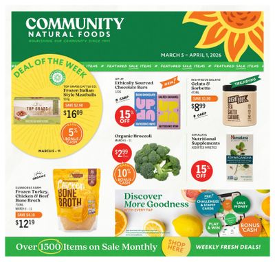 Community Natural Foods Flyer March 5 to April 1