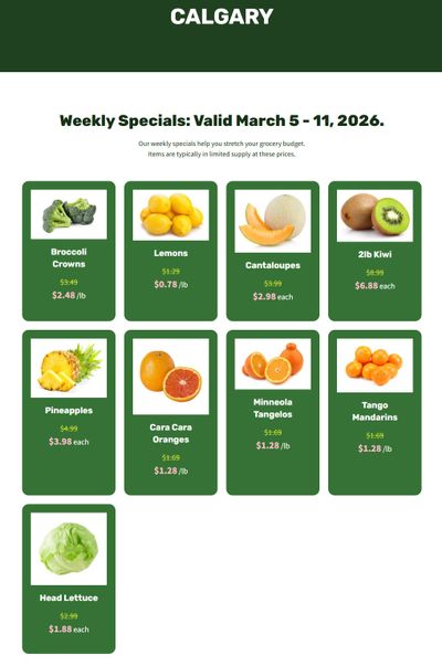 H&W Produce Flyer March 5 to 11