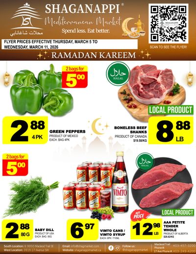 Shaganappi Mediterranean Market Flyer March 5 to 11