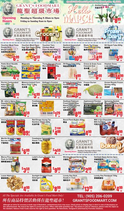 Grant's Food Mart Flyer March 6 to 12
