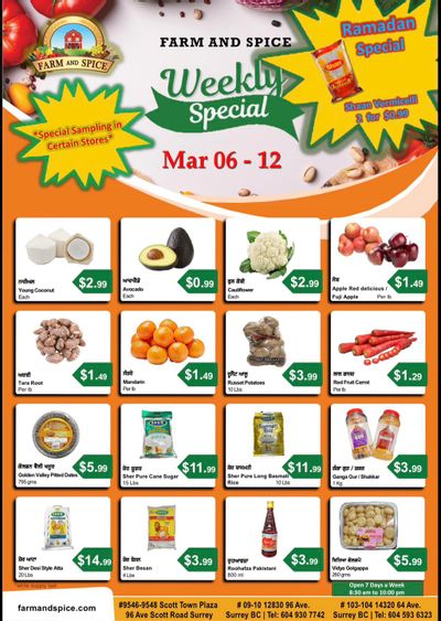 Farm And Spice Grocers Flyer March 6 to 12