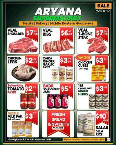 Aryana Supermarket Flyer March 6 to 10