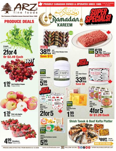 Arz Fine Foods Flyer March 6 to 12